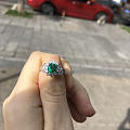 豪镶祖母绿小精品戒指💍到手啦。