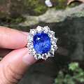 推荐一枚性价比又好看的无烧矢车菊蓝宝石戒指，主石11.7克拉，GRS证书