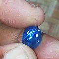 7.99克拉缅甸产地无烧星光蓝宝石，玻璃体，星线锐利完整，颜色漂亮，大台面。