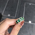赞比亚黄18K金祖母绿戒指；主石1.548ct