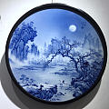 王宇航陶瓷，青花山水作品
