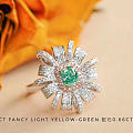 GIA 0.66CT Fancy Light Yellow-Green 配石...