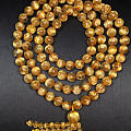 收藏级发晶传世之作顶级钛晶108佛珠，满发金黄富丽堂皇，富贵的象征