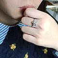 小兔子套戒,和器金器原创生肖兔子戒指，女式叠戴925银生肖戒指