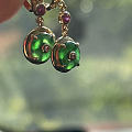 翡翠阳绿耳环