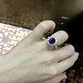 今天穿搭～珍珠项链配蓝宝石戒指💍