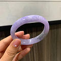 浓紫妖紫贵妃翡翠手镯尺寸：55.3-49.5-13-7.5