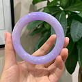 糯冰浓紫满紫翡翠胖圆条手镯尺寸：56-11.7