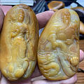 和田玉黄沁籽料原石雕刻设计，来料加工两块带玉种的独籽，每一件设计都非常出彩，...