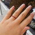 『叠戴大法』自己编的红色小戒指➕自己定做的18k黑钻排戒，真香🙈