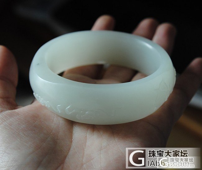 找到个一级白无结构超脂润的油膏籽镯不容易啊_手镯和田玉