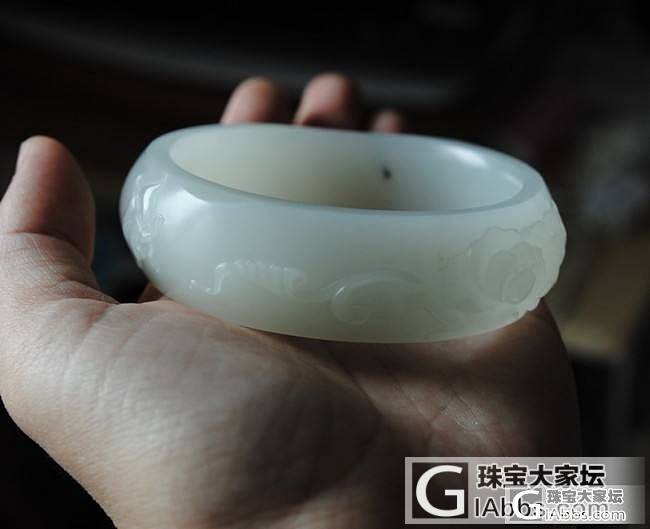 找到个一级白无结构超脂润的油膏籽镯不容易啊_手镯和田玉