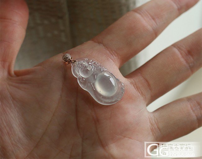 小精品~特色高冰荧光逍遥佛_挂件翡翠