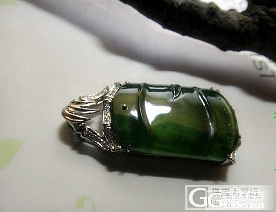 翡翠玻璃种*满绿*豪华镶工*节节高_翡翠
