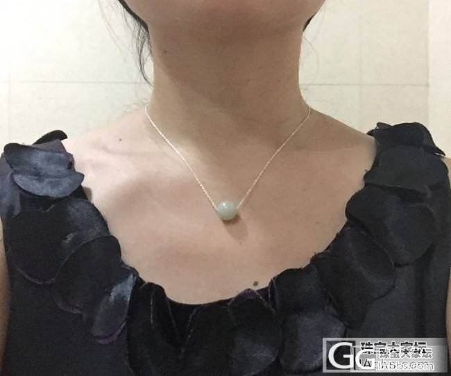 青白籽料圆珠925银锁骨链,60-70元_传统玉石