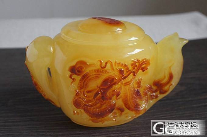 天然波罗的海琥珀 极品收藏级 大摆件 1404 蜜蜡茶壶 182.6g_有机宝石