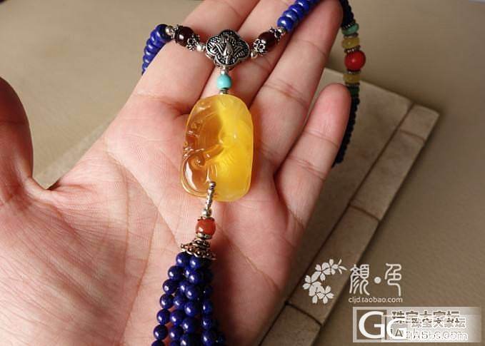 【颜●色】(售罄)华美半蜜半珀青金长项链 1700元
