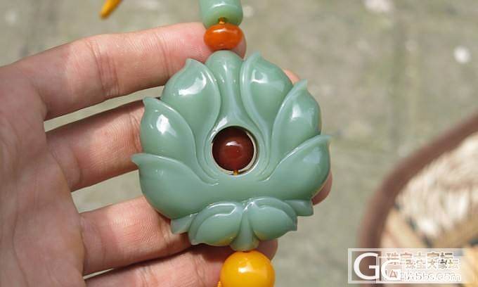 俄碧鸭蛋青无结构蓝底精工莲花,车挂,把件_传统玉石