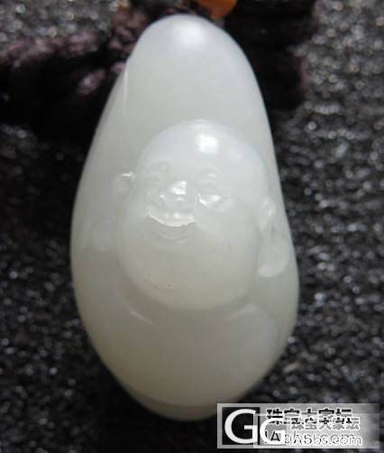 【杰玉居】 新疆和田玉 籽料原籽细白笑佛_传统玉石