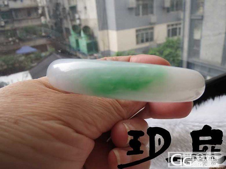 【无艳·扉玥】9.5白底青福镯_翡翠