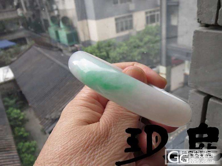 【无艳·扉玥】9.5白底青福镯_翡翠