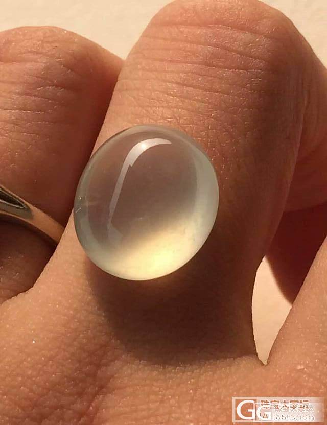 高冰大蛋面，高冰带底色福豆，玉兰花戒指，马鞍男戒_蛋面翡翠