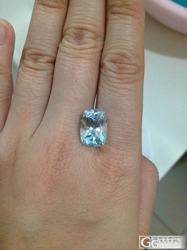 新入手海蓝宝戒面，6.55ct，求估价~_刻面宝石海蓝宝