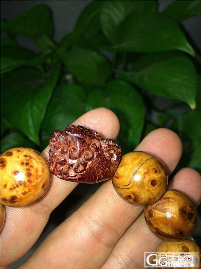 1.8崖柏手串带紫檀貔貅_珠串紫檀崖柏