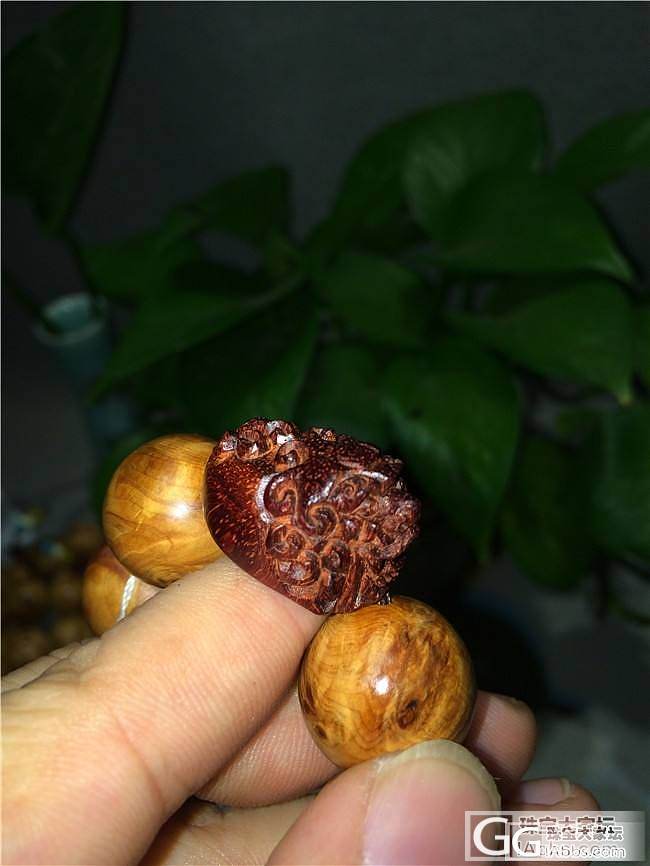 1.8崖柏手串带紫檀貔貅_珠串紫檀崖柏