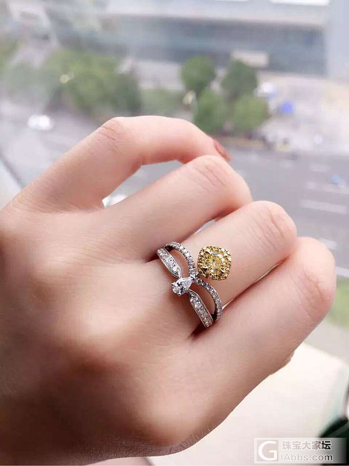 粉钻晒好晒黄钻_戒指彩钻