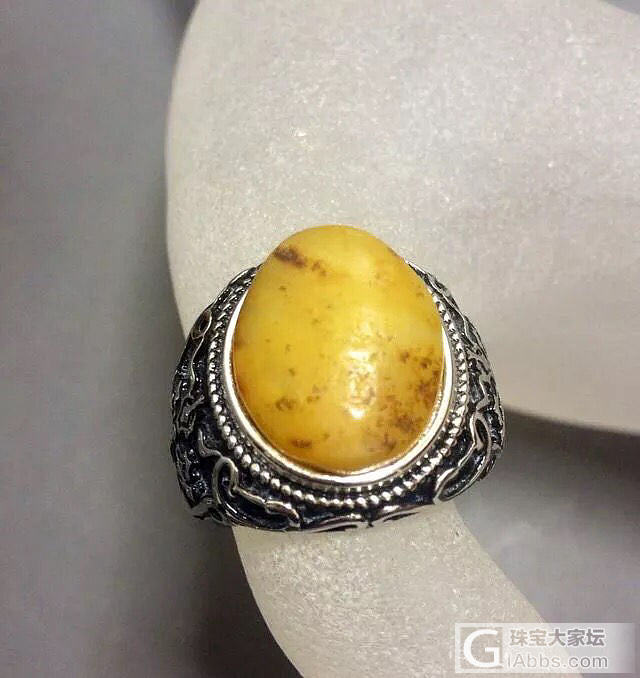 以前做的戒指_琥珀蜜蜡戒指