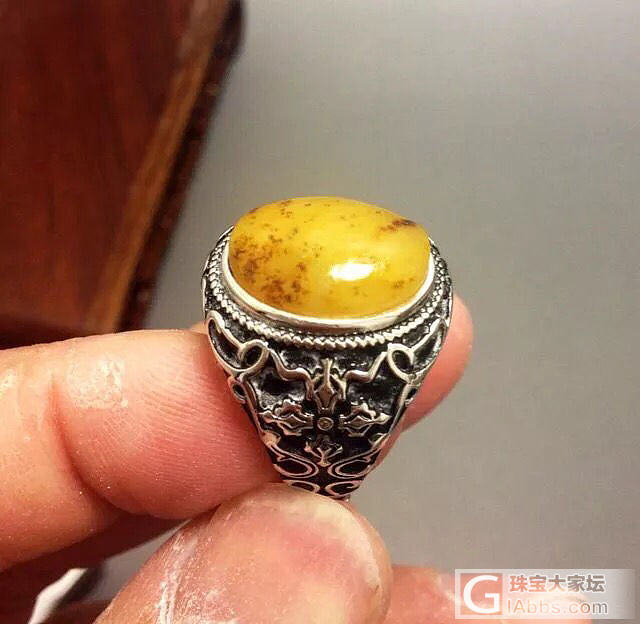 以前做的戒指_琥珀蜜蜡戒指
