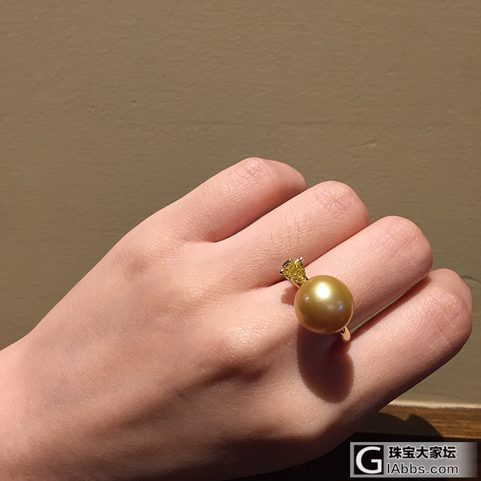 设计定制款 0.51ct FIY黄钻金珠戒指 欣赏_珍珠异形钻彩钻钻石戒指