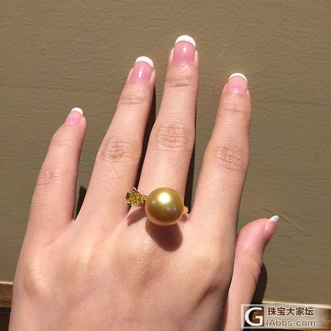 设计定制款 0.51ct FIY黄钻金珠戒指 欣赏_珍珠异形钻彩钻钻石戒指