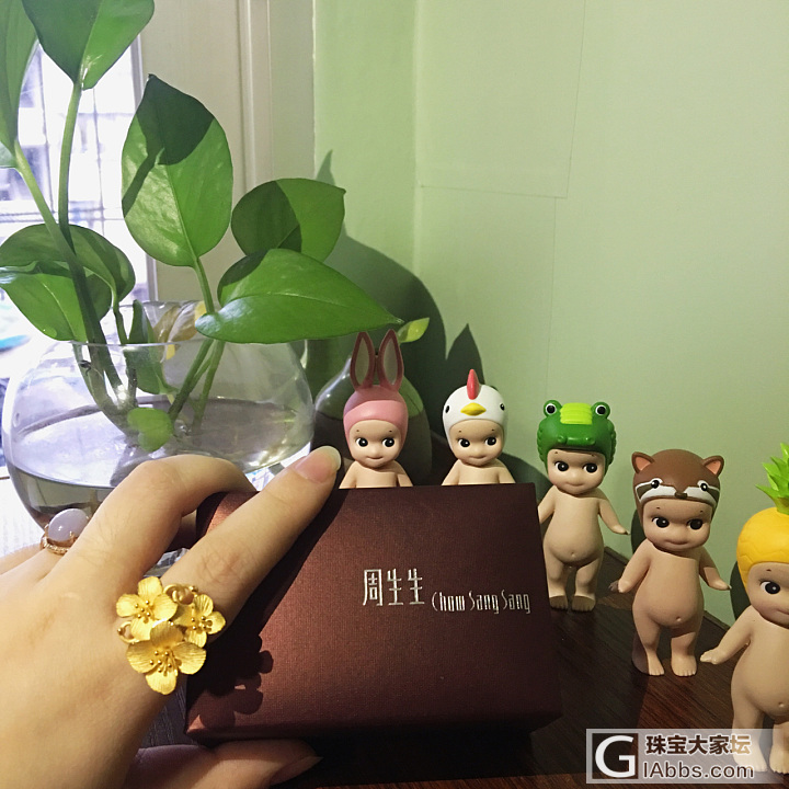 情人节收到的绣球花，太好看啦忍不住提起戴_金戒指