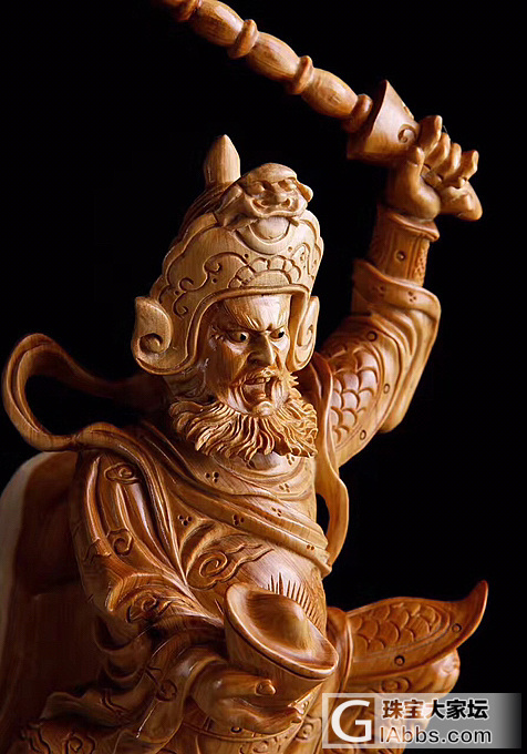 武财神赵公明！瞧这雕刻的力度，活灵活现！请尊回去发大财耶🙈_木雕