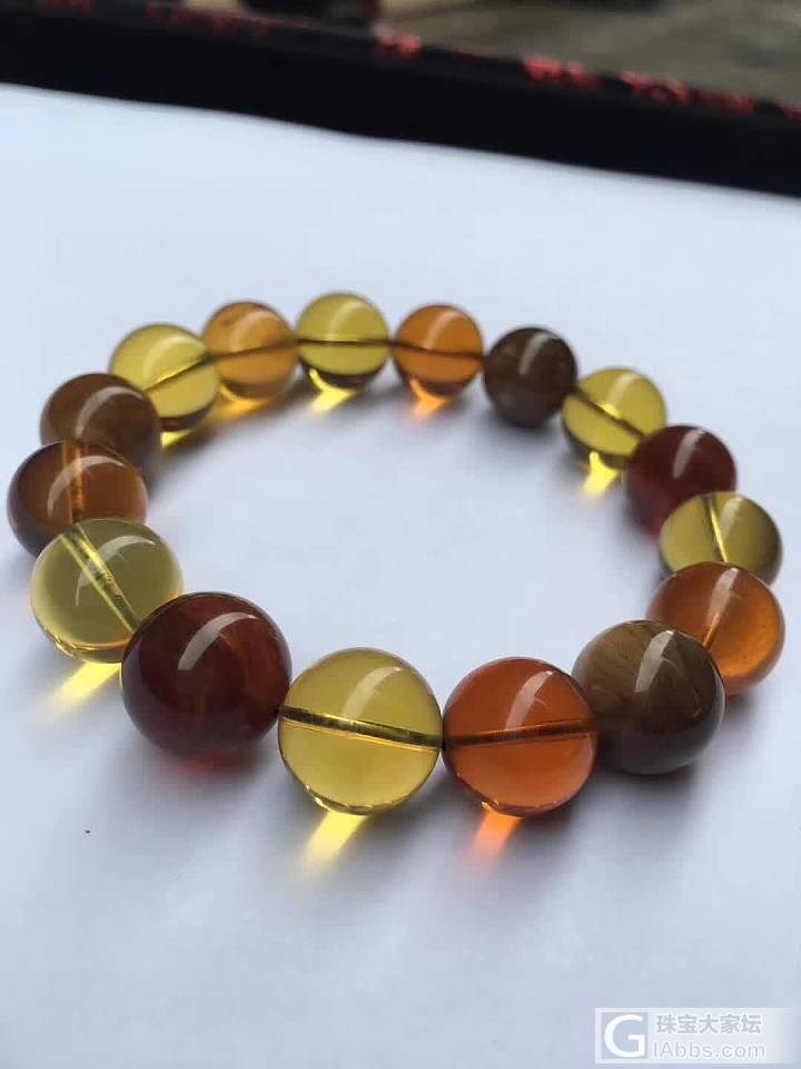 精美茶宝手串纯国工正圆，尺寸12.5mm，重18克价950_多宝琥珀
