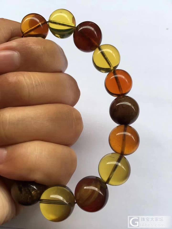 精美茶宝手串纯国工正圆，尺寸12.5mm，重18克价950_多宝琥珀