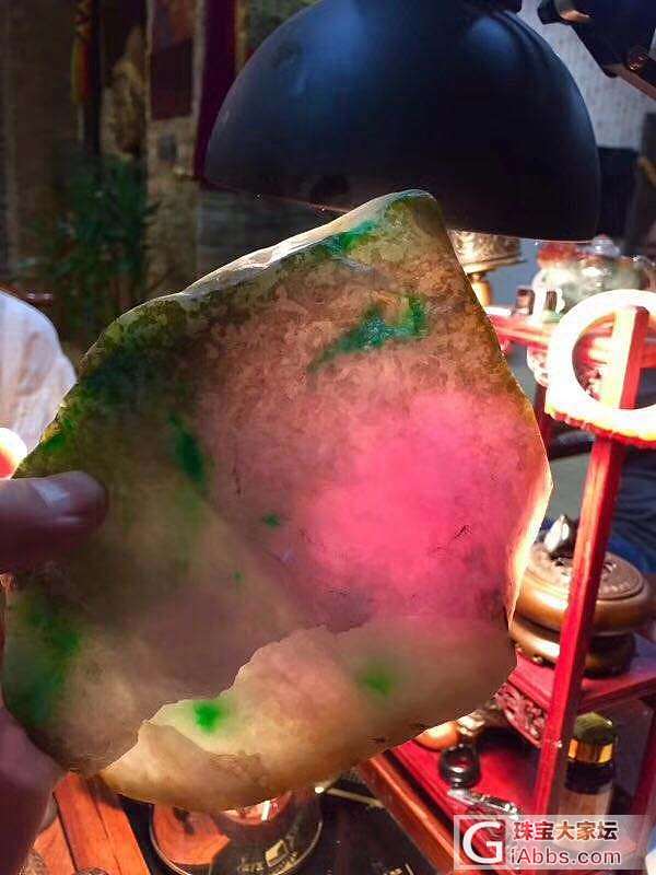 自己切的石头，还不错_明料翡翠
