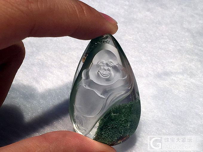 绿幽灵雕刻_挂件幽灵晶水晶雕刻绿幽灵
