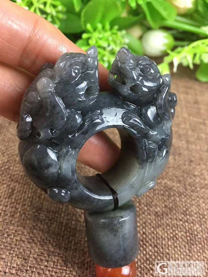 青花扳指_和田玉扳指