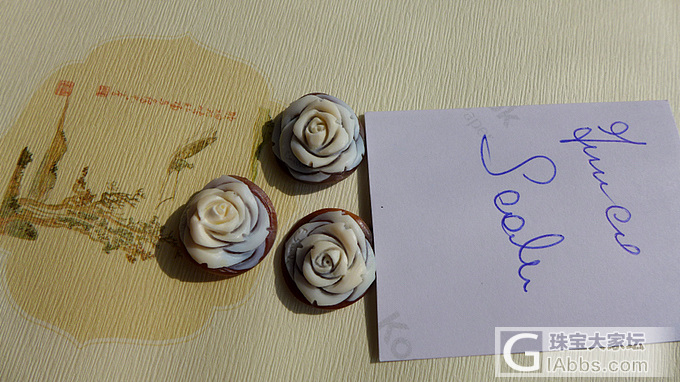 France Scala特别定制，Cameo玫瑰花，20mm_戒面贝壳
