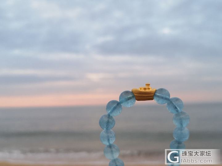 船动碧波，海浸孤天_珠串海蓝宝金