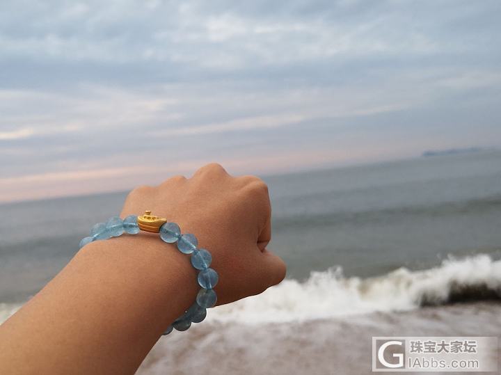 船动碧波，海浸孤天_珠串海蓝宝金