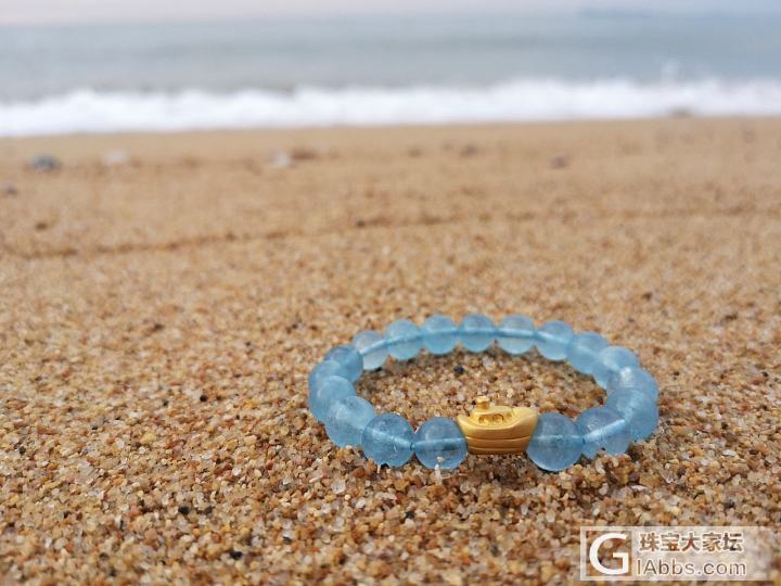 船动碧波，海浸孤天_珠串海蓝宝金