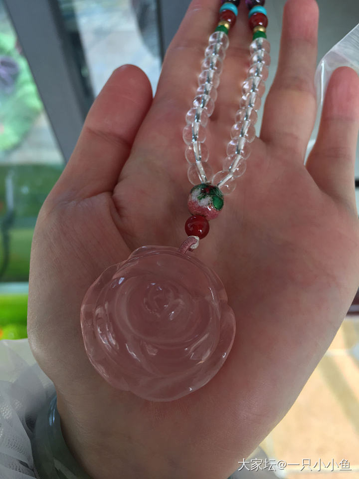 粉晶花花_挂件粉晶