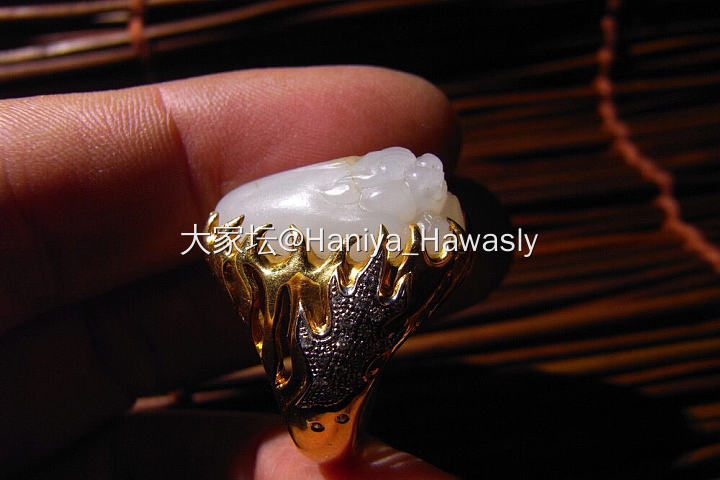 貔貅戒指一枚_和田玉