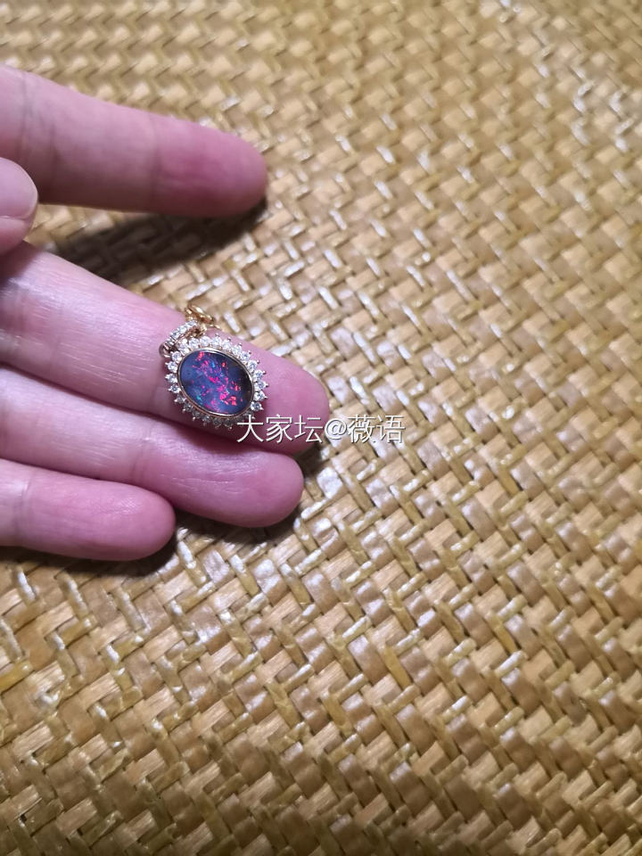 硬凑的一套_耳饰吊坠戒指欧泊
