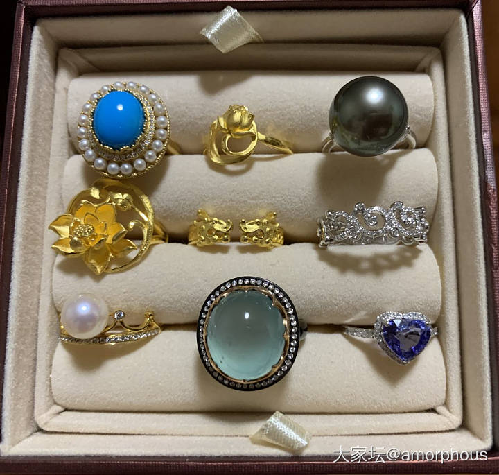 给戒指们安了个新家_钻石翡翠金首饰盒戒指