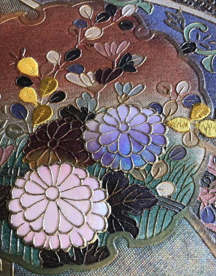 螺钿金彩手绘西阵织_收藏
